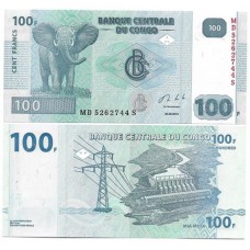 Congo Rep Dem 100 Francs 2013 FE P-98b