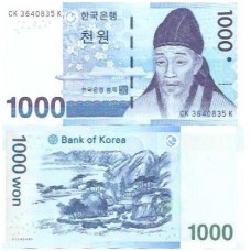 Coréia do Sul 1.000 Won 2007 FE P-54a