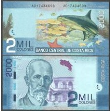 Costa Rica 2 Mil (2.000) Colones 2009 P-275 FE