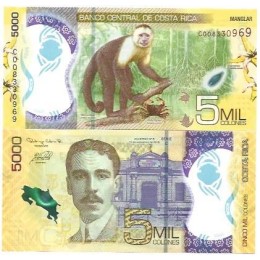 Costa Rica 5.000 Colones 2018 FE P-282a Polím