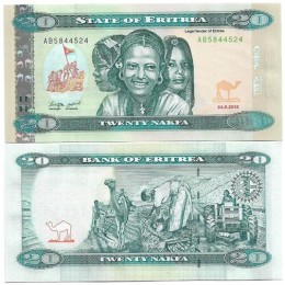 Eritréia Eritrea 20 Nakfa 2012 P-12a FE