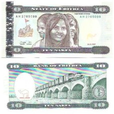 Eritréia Eritrea 10 Nakfa 1997 FE P-3