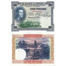 Espanha 100 Pesetas 1925 SOB P-69c1 (F863)