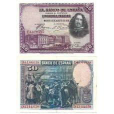 Espanha 50 Pesetas 1928 SFE P-75b