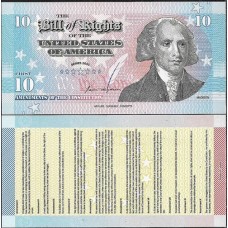 EUA, USA, 10 Dollars Bill Of Rights 2011 FE Polím Fantasia