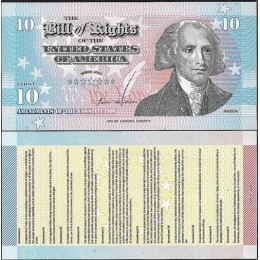EUA, USA, 10 Dollars Bill Of Rights 2011 FE Polím Fantasia