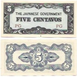 Filipinas 5 Centavos 1942 FE " Governo Japonês "