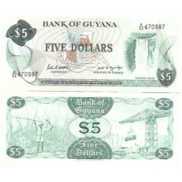 Guiana 5 Dollars 1966/92 FE P-22e