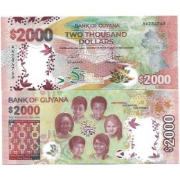 Guiana 2.000 Dollars 2022 FE  P-42 Polím
