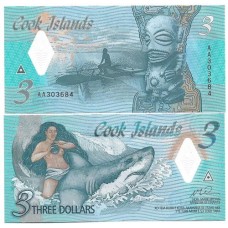 Ilhas Cook Islands 3 Dollars 2021 Fe P11a Polím