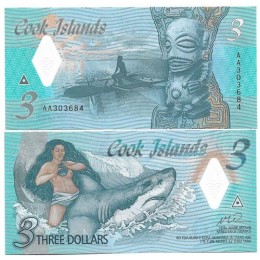 Ilhas Cook Islands 3 Dollars 2021 Fe P11a Polím