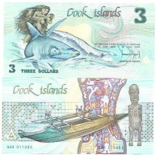 Ilhas Cook Islands 3 Dollars 1987 P-3a FE