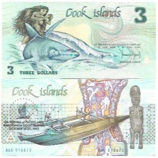 Ilhas Cook Islands 3 Dollars 1992 P-6 FE