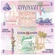 Ilhas Cook Islands 3 Dollars ND1992 P-7a FE