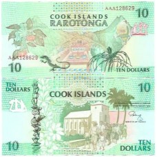 Ilhas Cook Islands 10 Dollars 1992 P-8a FE