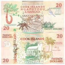 Ilhas Cook Islands 20 Dollars 1992 P-9a FE