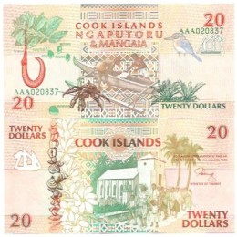 Ilhas Cook Islands 20 Dollars 1992 P-9a FE