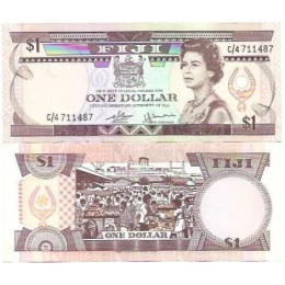 Ilhas Fiji 1 Dollar 1980 FE P-76a Rainha