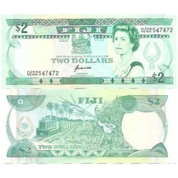 Ilhas Fiji 2 Dollars 1995 P-90a FE Rainha