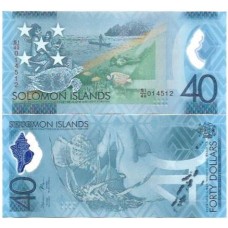Ilhas Salomão Solomon Islands 40 Dollars 2018 FE P-37a Polím