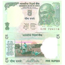 Índia 5 Rupees 2002 FE P-88A