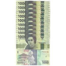 Indonésia 1.000 Rupiah 2016 Fe P-154a - 10 Seq