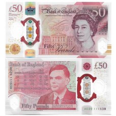 Inglaterra 50 Pounds 2020 P-397a FE Polím Rainha