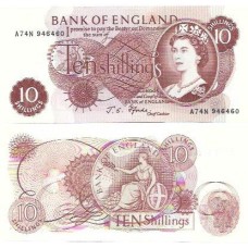 Inglaterra 10 Shillings 1966 P-373c FE