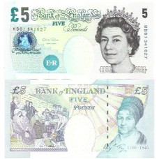 Inglaterra 5 Pounds 2012 P-391d Fe Rainha