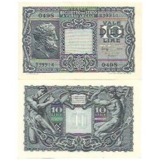 Itália Italy 10 Llire  1944 Sob P-32b