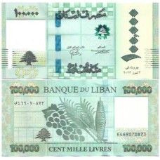 Líbano Lebanon 100.000 Livres 2022/23 FE P-105a