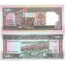 Líbano Lebanon 500 Livres 1988 P-68 FE