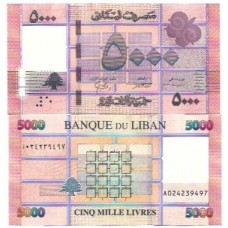 Líbano Lebanon 5.000 Livres 2021 FE P-91c