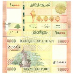 Líbano Lebanon 10.000 Livres 2014 FE P-92b Líbano Lebanon 10.000 Livres 2014 FE P-92b