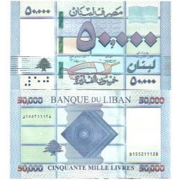 Líbano Lebanon 50.000 Livres 2019 FE P-94b