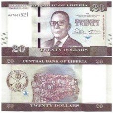 Libéria 20 Dollars 2016 FE P-33a