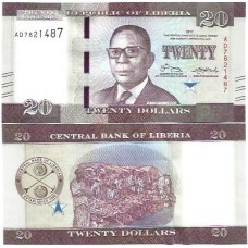 Libéria 20 Dollars 2017 P-33b Fe