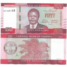 Libéria 50 Dollars 2016 P-34a FE