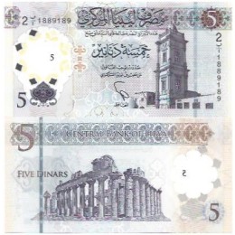 Líbia 5 Dinars 2021 FE P-86a Polim