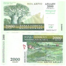 Madagascar 2.000 Francs 2007 FE P-93a Comem