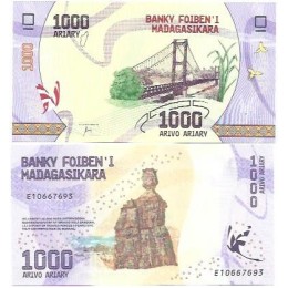 Madagascar 1.000 Ariary 2017 FE P-100a