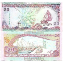 Ilhas Maldivas 20 Rufiyaa 2000 FE P-20b