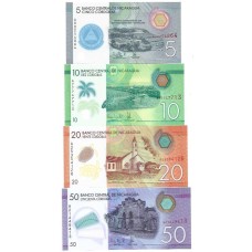 Nicarágua 1 - 5/10/20/50 Córdobas Polím - Ver Descrição