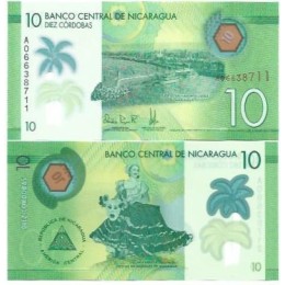Nicarágua 10 Córdobas 2014/15 FE P-209a Polím