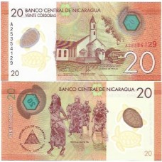 Nicarágua 20 Córdobas 2014 FE P-210a Polím