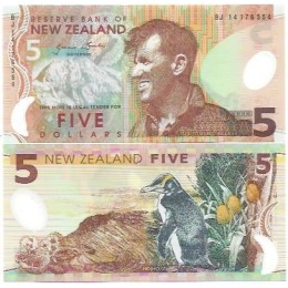 Nova Zelândia 5 Dollars 2014 FE P-185c Polím