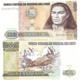 Peru 500 Intis 1987 FE P-134b Peru 500 Intis 1987 FE P-134b