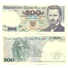 Polônia 200 Zlotych 1988 FE P-144c2