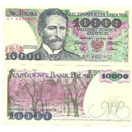 Polônia 10.000 Zlotych 1988 P-151b2 Fe