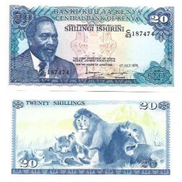 Quênia Kenya 20 Shillings 1978 P-17 Fe Quênia Kenya 20 Shillings 1978 P-17 Fe